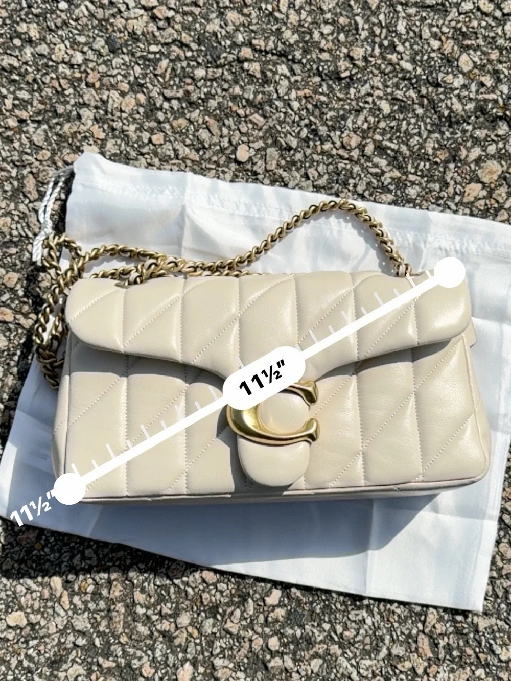 Coach tabby Cream Quilted Leather Shoulder Bag with Gold 'C' Clasp